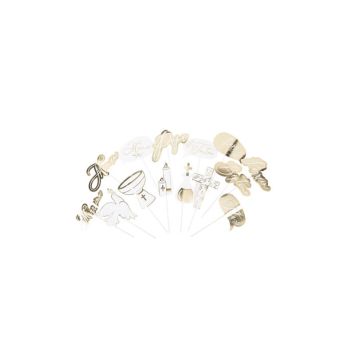 Kit Photobooth Baptême Jolis Brins Blanc Et Or 14 Pièces | jourdefete.com