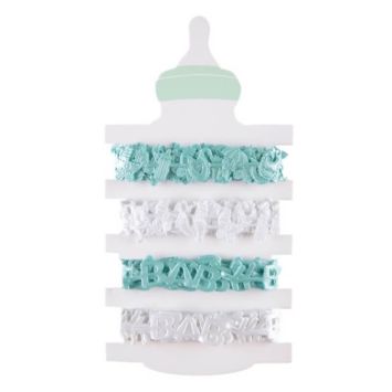 4 Rubans Assortis "Baby" - Vert Menthe | jourdefete.com