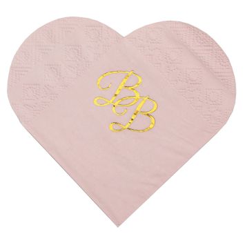 serviette-forme-coeur-rose-or|jourdefete.com