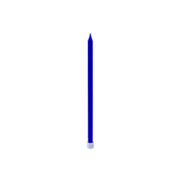 Sachet de 16 Bougies Fines (12,5 cm) et Bobèches - Bleu Roi