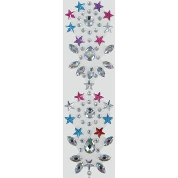Bijoux adhésifs multicolores pour cheveux