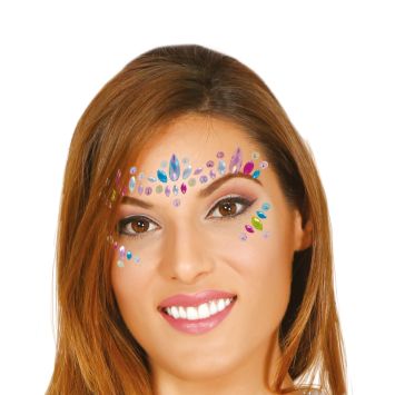 Bijoux de visage adhésifs - Multicolore
