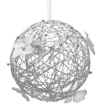 Boule de Rose à suspendre blanche