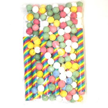 Blister Cotillons - 10 sarbacanes et 200 boules