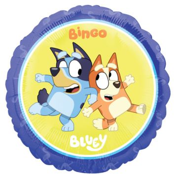 Ballon rond Bluey et Bingo 43 cm pour anniversaire enfant | jourdefete.com