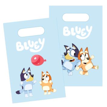 Sacs cadeaux Bluey en papier avec poignées pour goûter d’anniversaire enfant | jourdefete.com