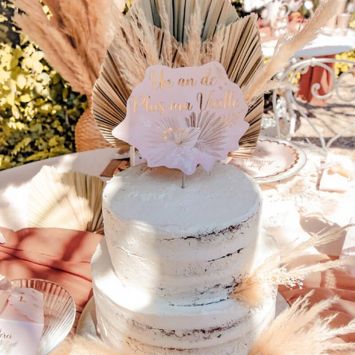 Cake Topper - Collection Boho Blush et Or