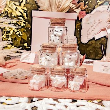 Fiole en verre avec bouchon en liège - Collection Boho Blush et Or