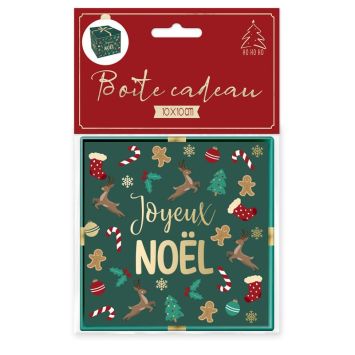 Boîte cadeau pour Noël - 10 x 10 x 10 cm - Modèle au choix