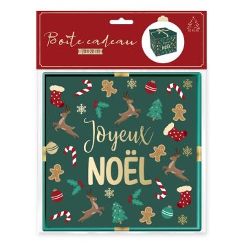 Boîte cadeau pour Noël - 20 x 20 x 20 cm - Modèle au choix