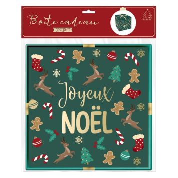 Boîte cadeau pour Noël - 30 x 30 x 30 cm - Modèle au choix