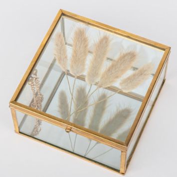 Boîte de fleurs séchées - Verre et Or