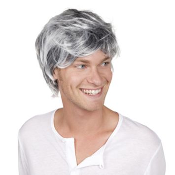 Perruque Poivre et Sel Coupe Courte Homme