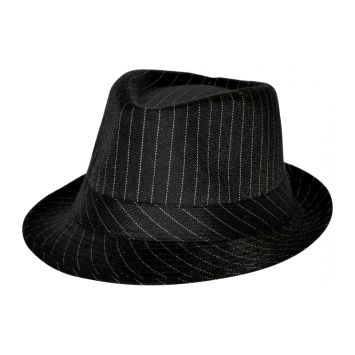 Chapeau Borsalino Noir Rayures Blanches - Taille Unique