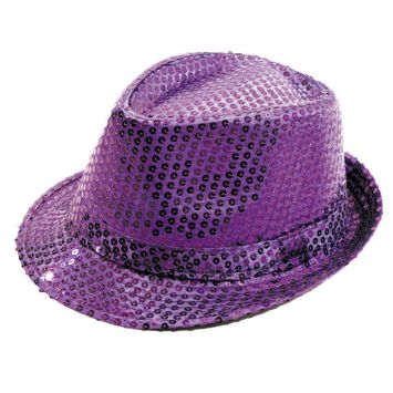 Borsalino à sequins violets - femme