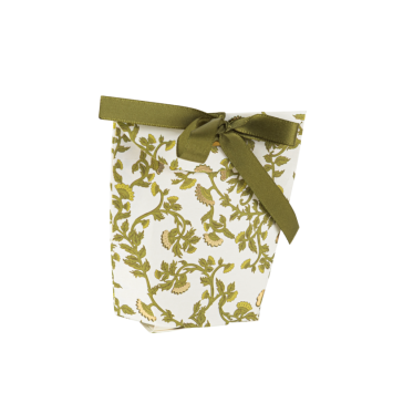 10 contenants Botanica Verde pistache crème & or avec ruban vert olive | jourdefete.com