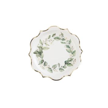 8 assiettes en carton 23 cm collection botanique