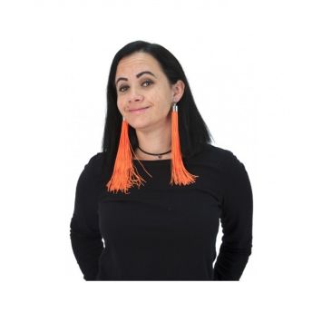 Boucles d'Oreilles Franges - Orange