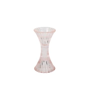 bougeoir gravure ancienne verre rose | jourdefete.com