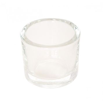 Bougeoir rond en verre - 6,5 cm
