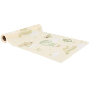 Chemin de table "1er Anniversaire" en tissu - 28 cm x 3 m - Collection Dans les Nuages