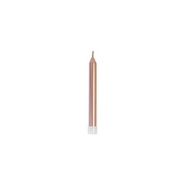 Sachet de 10 Bougies d'Anniversaire et Bobèches - Rose Gold