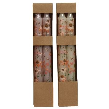 Lot de 2 bougies chandelles avec durée de 5,5 heures - 23 cm - Couleur Aléatoire | jourdefete.com
