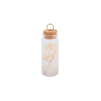 Marque-Table en verre avec fleurs séchées - Modèle au choix