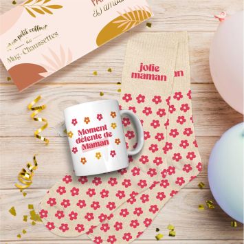 Coffret Mug "Moment détente de Maman" et Chaussettes "Jolie Maman" - Collection Maman d'Amour