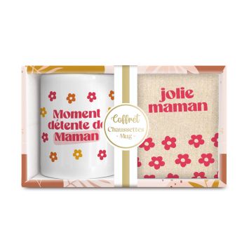 Coffret Mug "Moment détente de Maman" et Chaussettes "Jolie Maman" - Collection Maman d'Amour