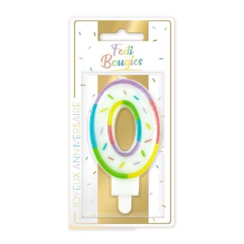 Bougie multicolore pastel en forme de chiffre - Chiffre au choix