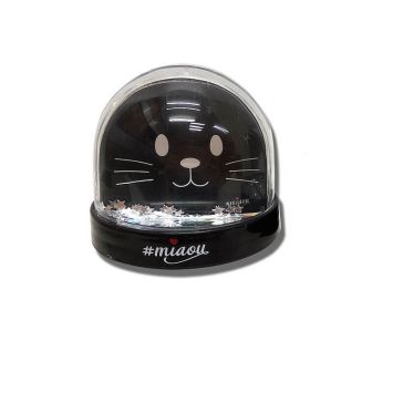 boule a neige chat noir ou blanc | jourdefete.com