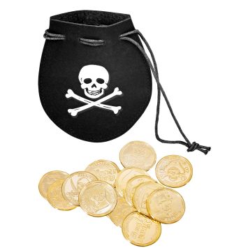 Bourse de Pirate avec 12 Pièces d'Or