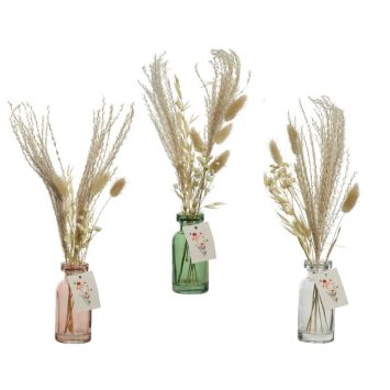 Bouteille en verre avec fleurs séchées - 35 cm - Modèle au choix  jourdefete.com