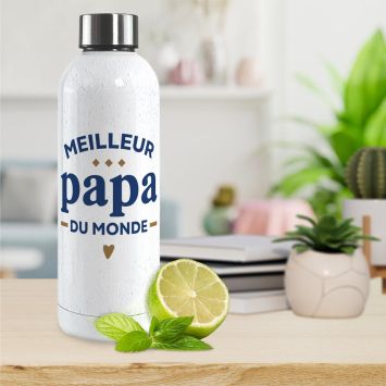 Bouteille isotherme "Meilleur Papa du monde" - 50 cl - Collection Super Papa