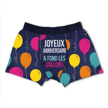 Boxer humoristique pour homme - Joyeux Anniversaire - Taille au choix