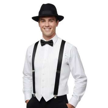 Bretelles Gangster noires élégantes pour costume rétro | jourdefete.com