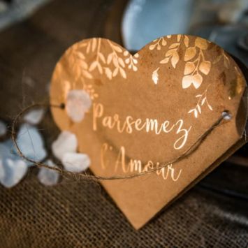 10 Sacs Cœurs - Parsemez l'Amour - Kraft et Cuivre