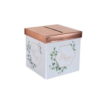 urne merci rose gold eucalyptus bucolique | jourdefete.com