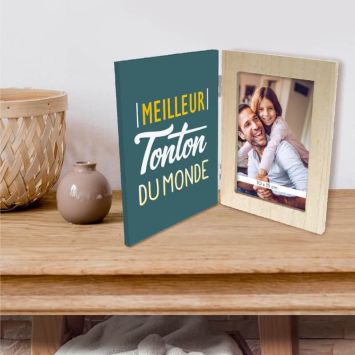 Cadre Photo Pliable - Meilleur tonton du monde - Collection Famille d'Amour