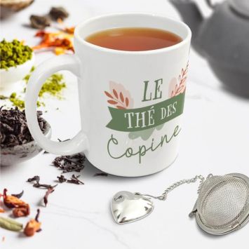 Coffret Cadeau Mug et Boule à thé - Le thé des copines