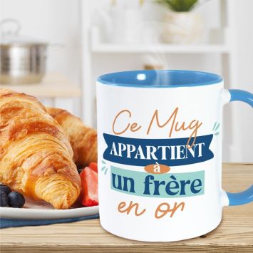 Mug bleu - Frère en or