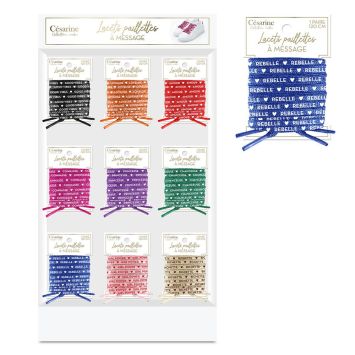 Lacets paillettes à message colorés pour chaussures de fête | jourdefete.com