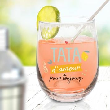 Verre rond - Tata d'amour - Collection Famille d'Amour
