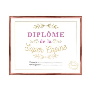 Cadre diplôme de la super copine | jourdefete.com