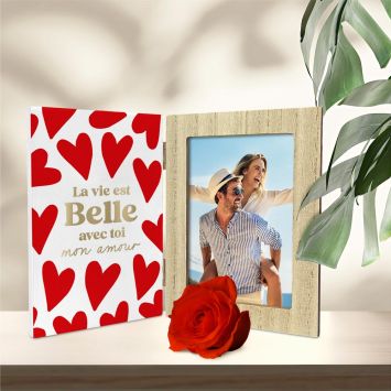 Cadre Photo pliable - 26 x 2 x 18 cm - Saint-Valentin - Collection Chéri Chérie