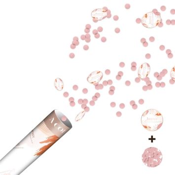 Canon à confettis "Joyeux Anniversaire" en papier - 38 cm - Collection Party Blush