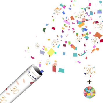 Canon à confettis pour anniversaire - Âge au choix
