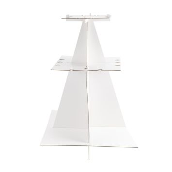 Une pyramide à flûtes blanche pour mettre de nombreuses flûtes à disposition de vos invités | jourdefete.com