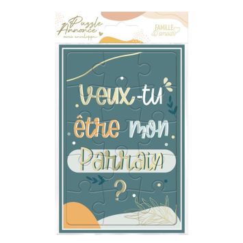 Un beau puzzle qui annonce à votre proche que vous voulez le voir devenir le parrain de votre enfant | jourdefete.com